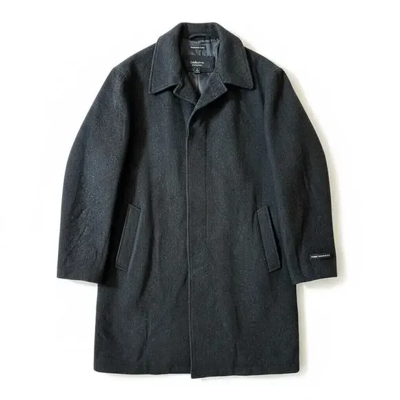 Claiborne Outerwear Men’s Italian Wool Blend Coat Overcoat Jacket Black Large